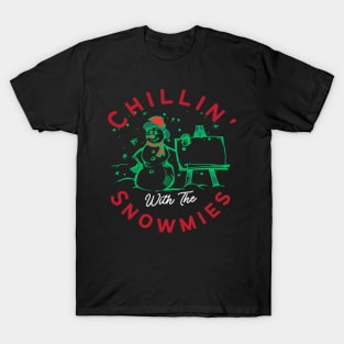 Chillin With The Snowmies Christmas Holiday Design T-Shirt